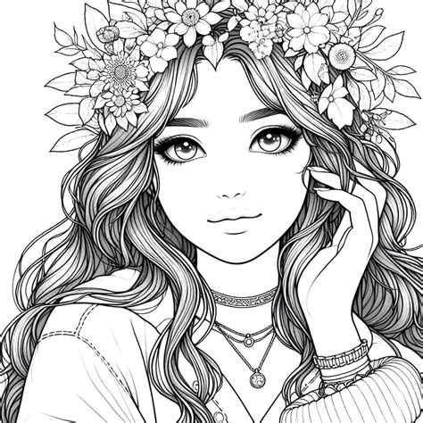 anime girl coloring pages|realistic girl coloring pages.